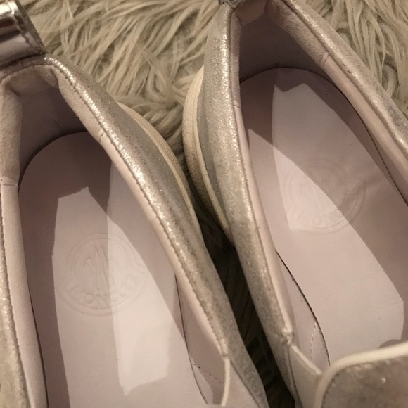 Moncler women silver slip on loafer sz 37 - Picture 5 of 6